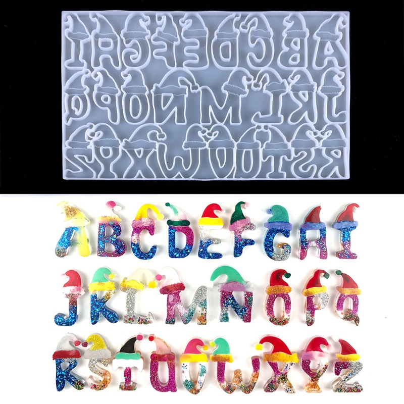 Sa Khuôn Silicon Làm Khuyên Tai / Mặt Dây Chuyền / Mũ Lưỡi Trai In Chữ Cái