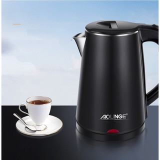 Ấm đun siêu tốc và giữ nhiệt inox 304 cao cấp AOLINGE 1500W (Màu Đen) - The Royal's