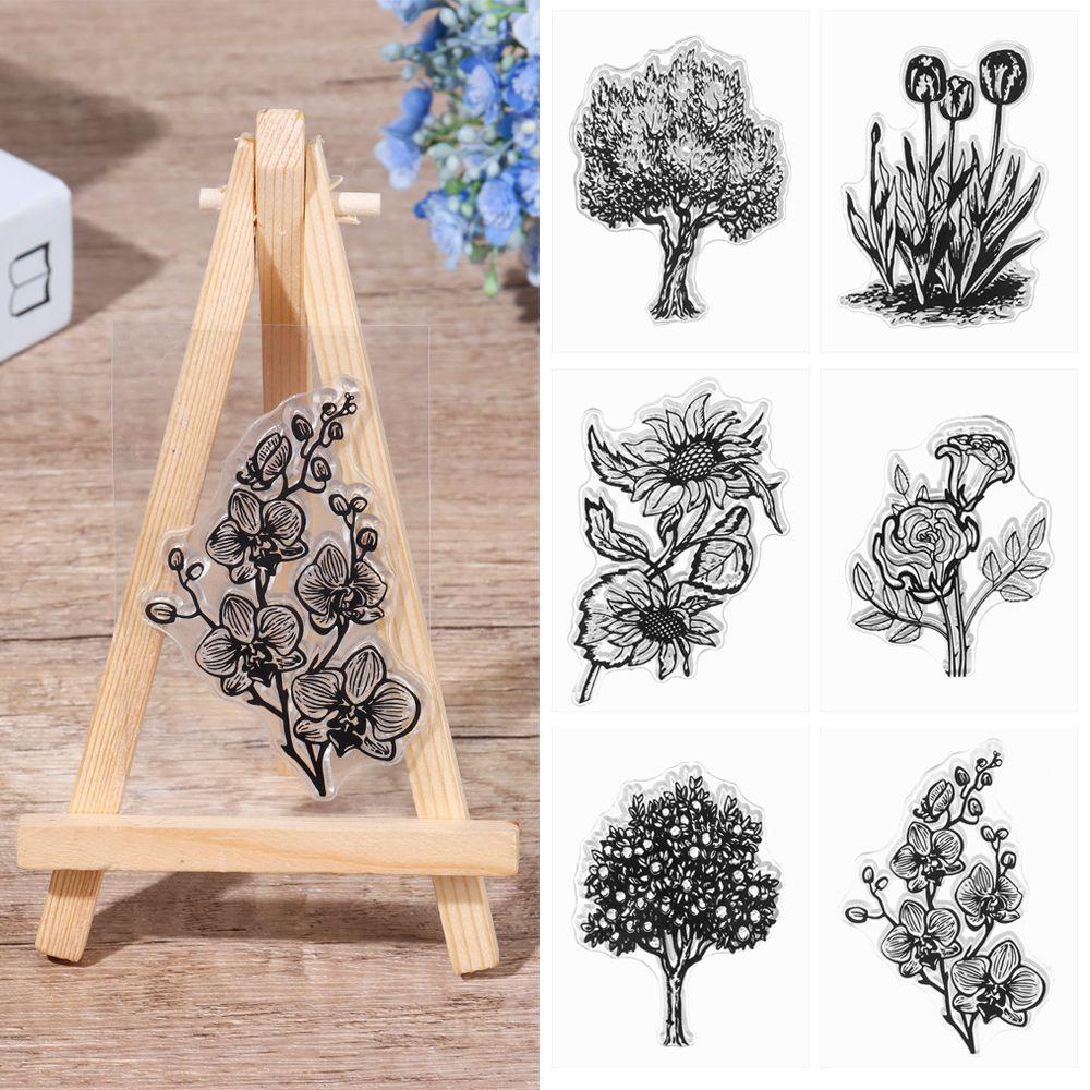 Con Dấu Trong Suốt Hình Hoa Trang Trí Sổ Tay