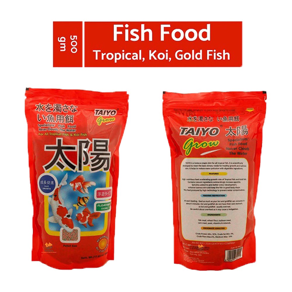 TAIYO GROW - 500g đủ size- Thức ăn đặc biệt cho cá cảnh