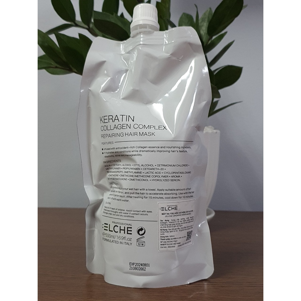 Mặt nạ hấp tóc Keratin Collagen Complex Elche 500ml