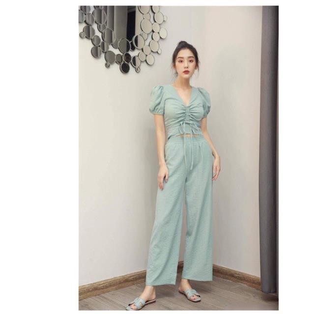 Bộ đũi áo rút dây ngực quần ống rộng | BigBuy360 - bigbuy360.vn