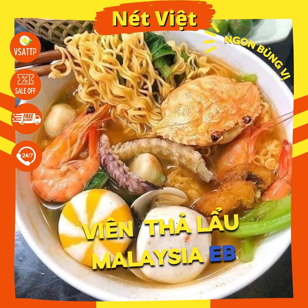 Viên thả lẩu mix 5 trong 1 EB Malaysia, túi 500gr