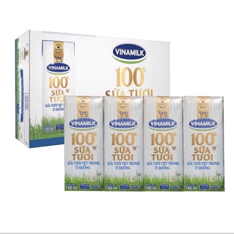 Sữa tươi tiệt trùng vinamilk 100% có đường - ít đường