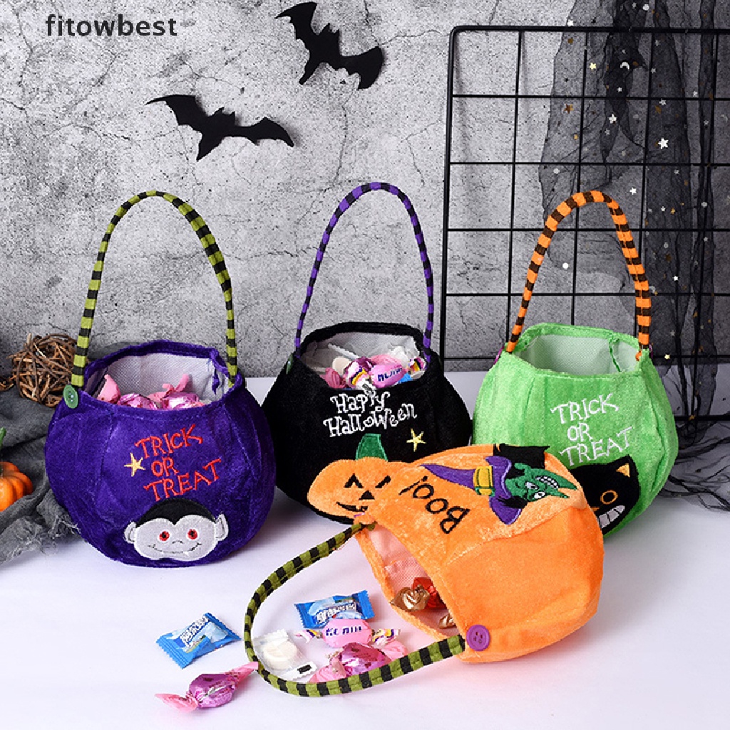 Túi Đựng Kẹo Halloween 2022 Hình Bí Ngô / Phù Thủy / Mèo Đen