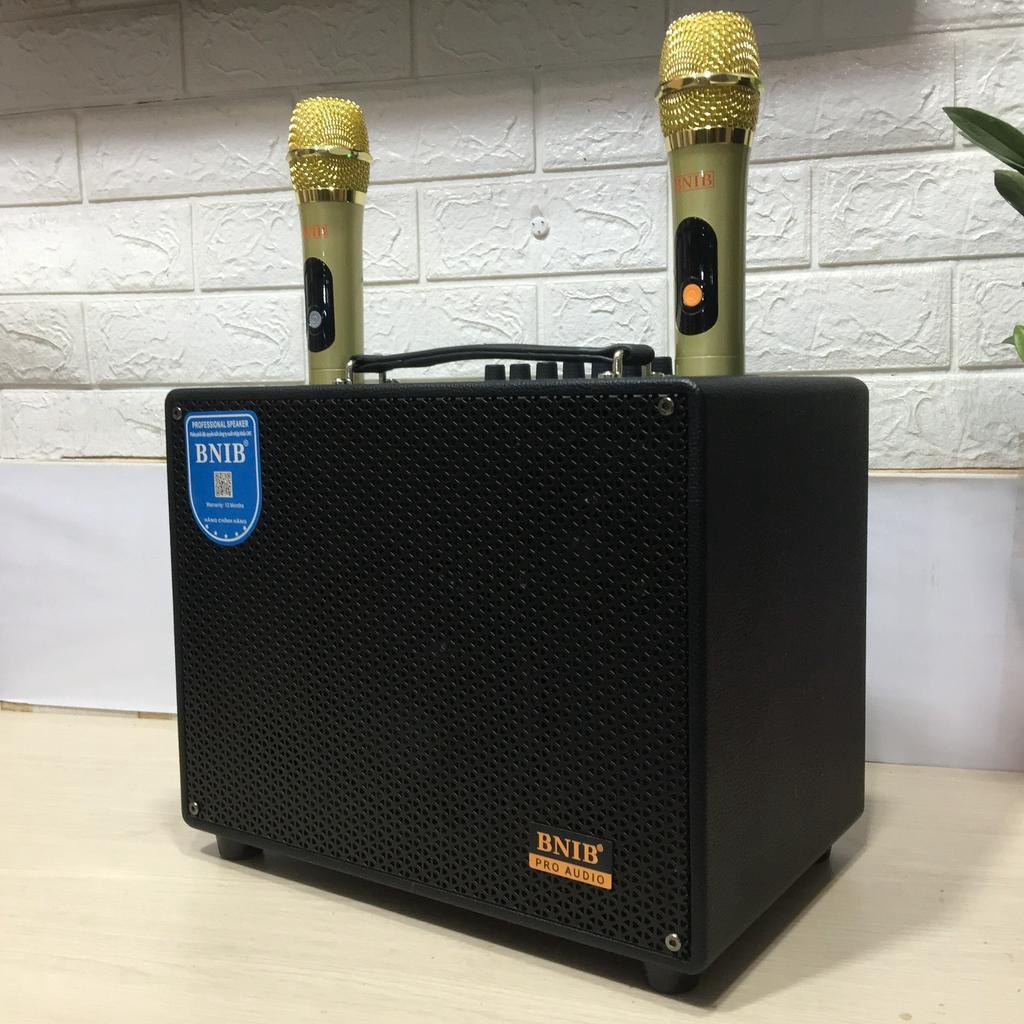 Loa Blutooth karaoke xách tay BNIB B-6S Bass 15, kèm 2 tay micro không dây cao cấp | Bảo hành chính hãng 12 tháng