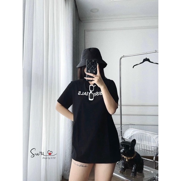 Áo thun cổ tròn tay lỡ unisex cotton form rộng