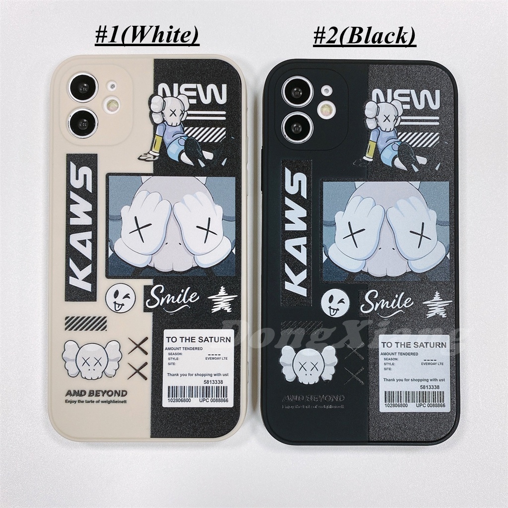 Ốp điện thoại silicon mềm hình vuông họa tiết gấu KWAS thích hợp cho iPhone 13 Pro Max 11 12 6 6s 7 8 Plus XR XS