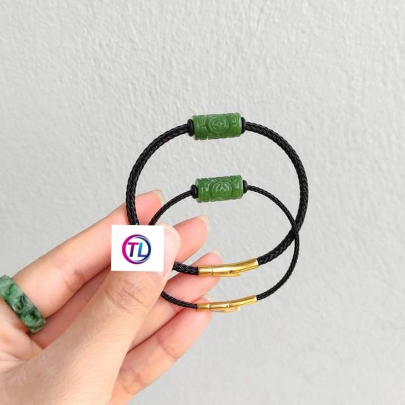 Vòng tay lu thống đầu xuôi đuôi lọt khoá bấm inox dây cước không thấm nước may mắn tài lộc