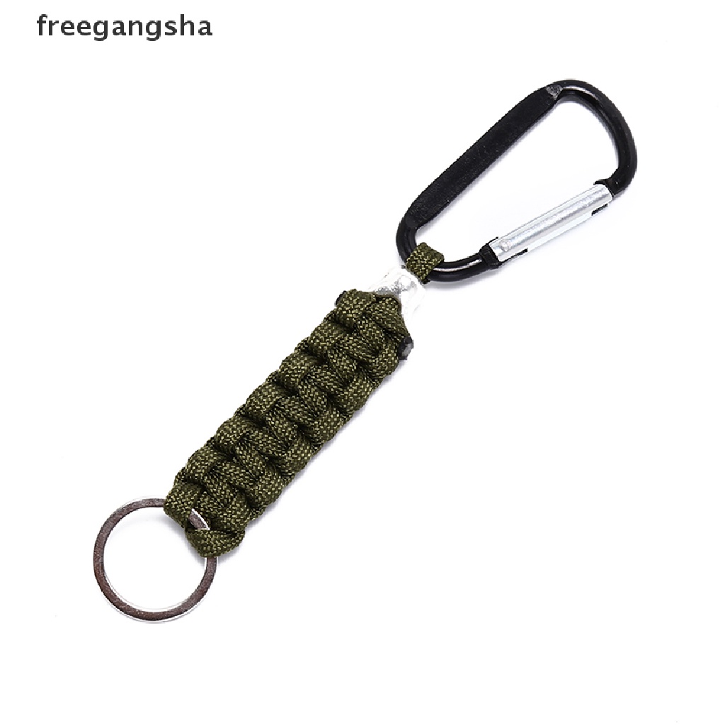[FREG] paracord keychain outdoor safety survival gear rope keyring carabiner kits FDH