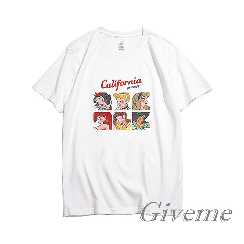 Áo Thun Tay Ngắn Cổ Tròn In Chữ Givenme Hoạt Hình Dành Cho Nữ