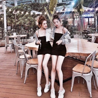 Váy body hai dây ngang ngắn