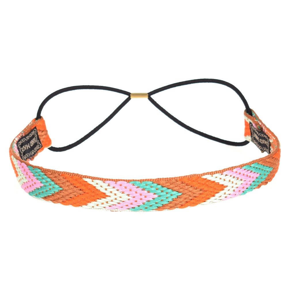 Girls Retro Hair Band Printing Flower Headpiece Hair Accessories Elastic Turban