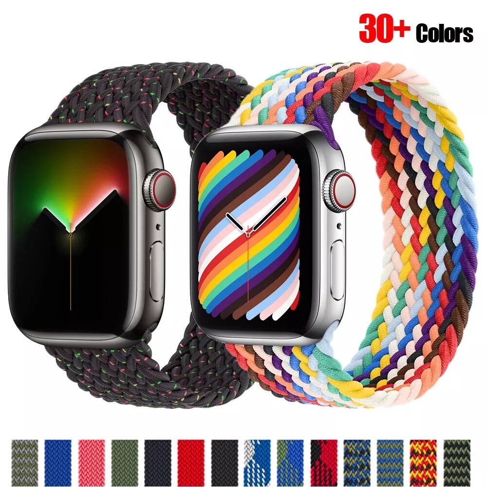 Dây Đeo Đồng Hồ Bằng Nylon Co Giãn Cho apple Watch Series 7 6 SE 5 4 3 41MM 45MM 44mm 40mm 38mm 42mm
