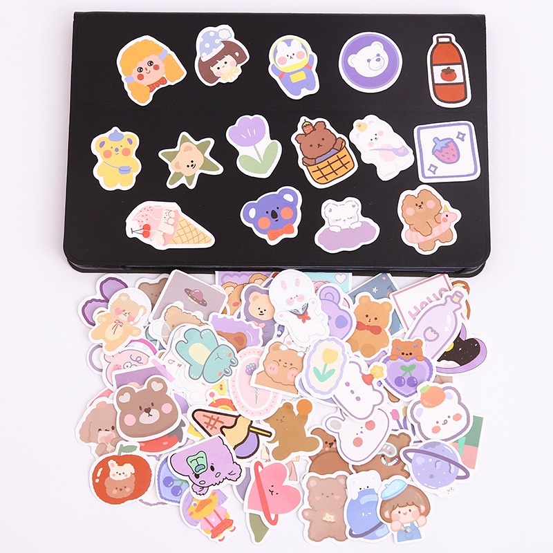 Set 50 / 90 Nhãn Dán Hoạt Hình Dễ Thương Chống Thấm Nước Trang Trí Vali Xe Máy / Xe Đạp diy
