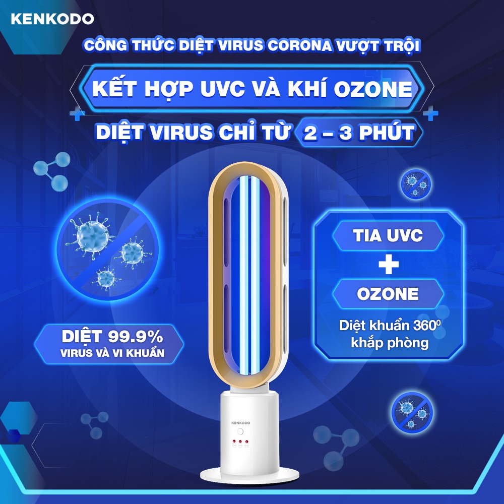 Đèn diệt khuẩn UV-C KENKODO KK-19 làm sạch không khí, bảo vệ sức khoẻ. Giao hoả tốc 1H HCM