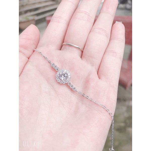 Lắc tay bạc nữ cao cấp hình tròn ôm đá, chuẩn lắc tay bạc S925 sang trọng nữ tính