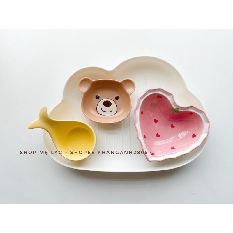 [Mẹ Lạc] Tổng hợp các loại bát đĩa sứ cho bé từ 6 tháng tuổi ăn dặm kiểu Nhật, kết hợp và truyền thống