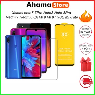 Cường lực Xiaomi note7 7 Pro Note 8 Note 8Pro Redmi7 Redmi8 8A Mi 9 Mi 9T 9SE Mi 8 lite Full Màn 9D
