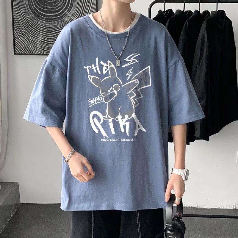 Áo Thun Tay Ngắn Cổ Tròn In Hình Hoạt Hình Dành Cho Nam size M-8XL