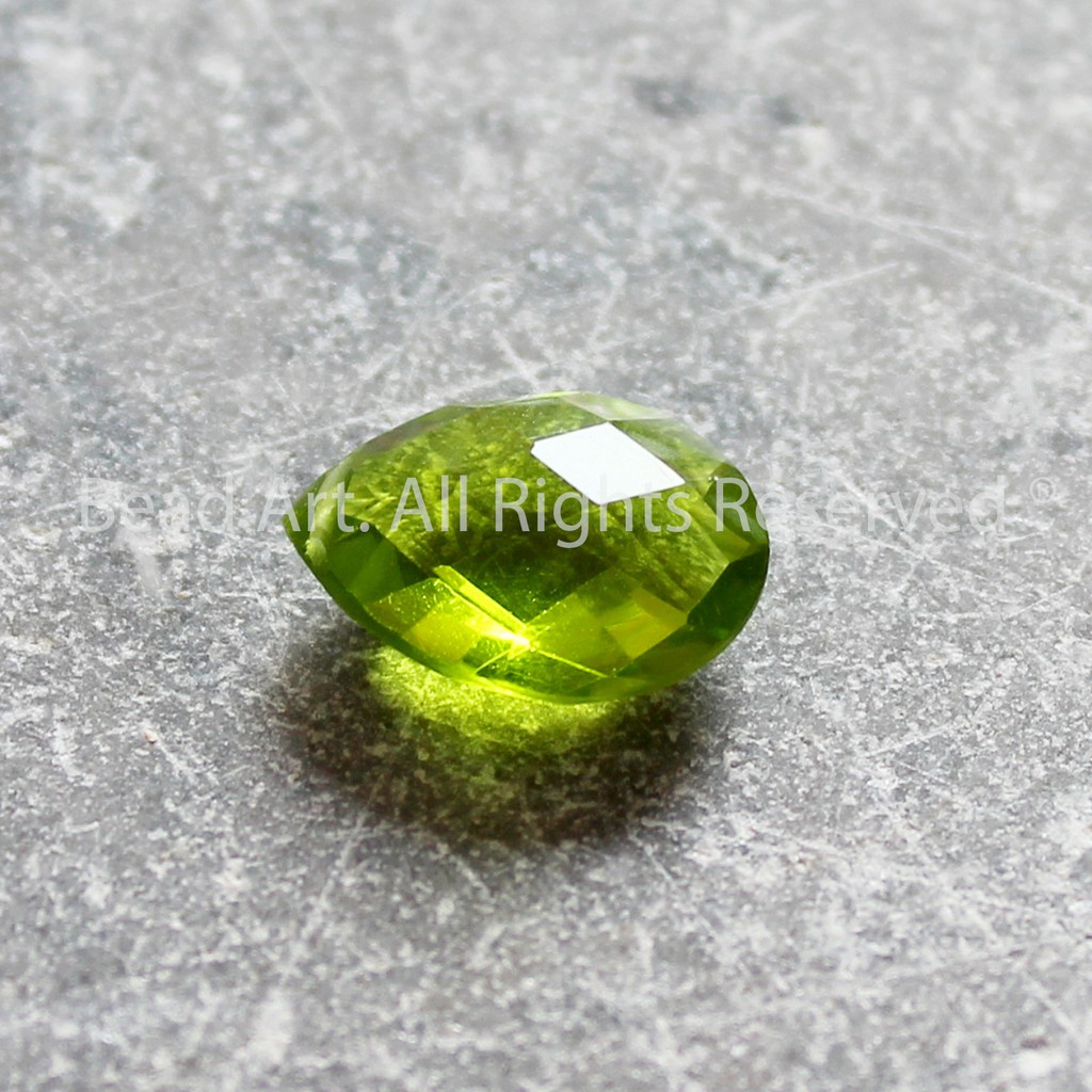 [1 Hạt] GlassBead Xanh Lá Dạng Giọt Nước 12x9mm, Làm Trang Sức Phong Thuỷ, Mặt Dây Chuyền S50 - Bead Art