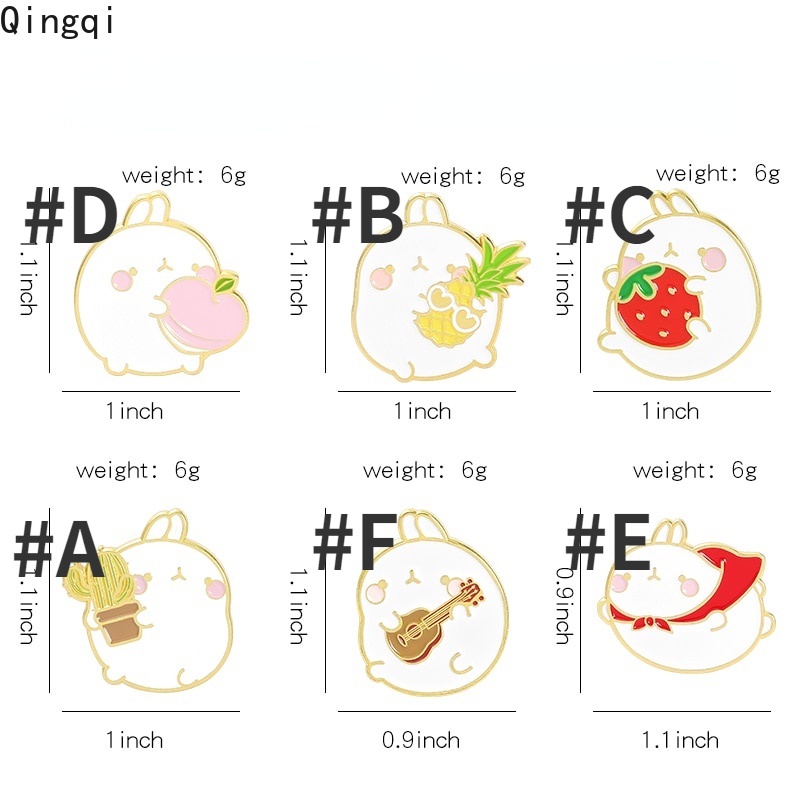 Ghim cài áo Miss Zoe hình thỏ trắng hoạt hình đáng yêu