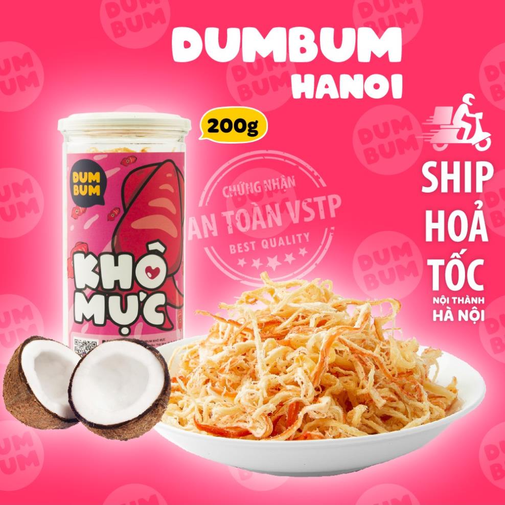 [Mã SKAMSALE8 giảm 10% đơn 200K] Khô mực hấp dừa xé sợi 200g DumBum đồ ăn vặt Hà Nội