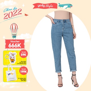 Quần jeans baggy nữ YODY có khóa lưng cao, quần bò baggy cạp cao tôn dáng - QJN3120