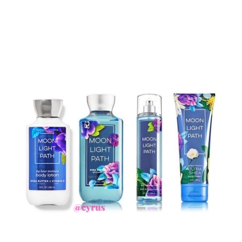 Bộ Sản Phẩm Mist Xịt Toàn Thân, Gel Tắm, Lotion Bath & Body Works Moonlight Path Từ Mỹ