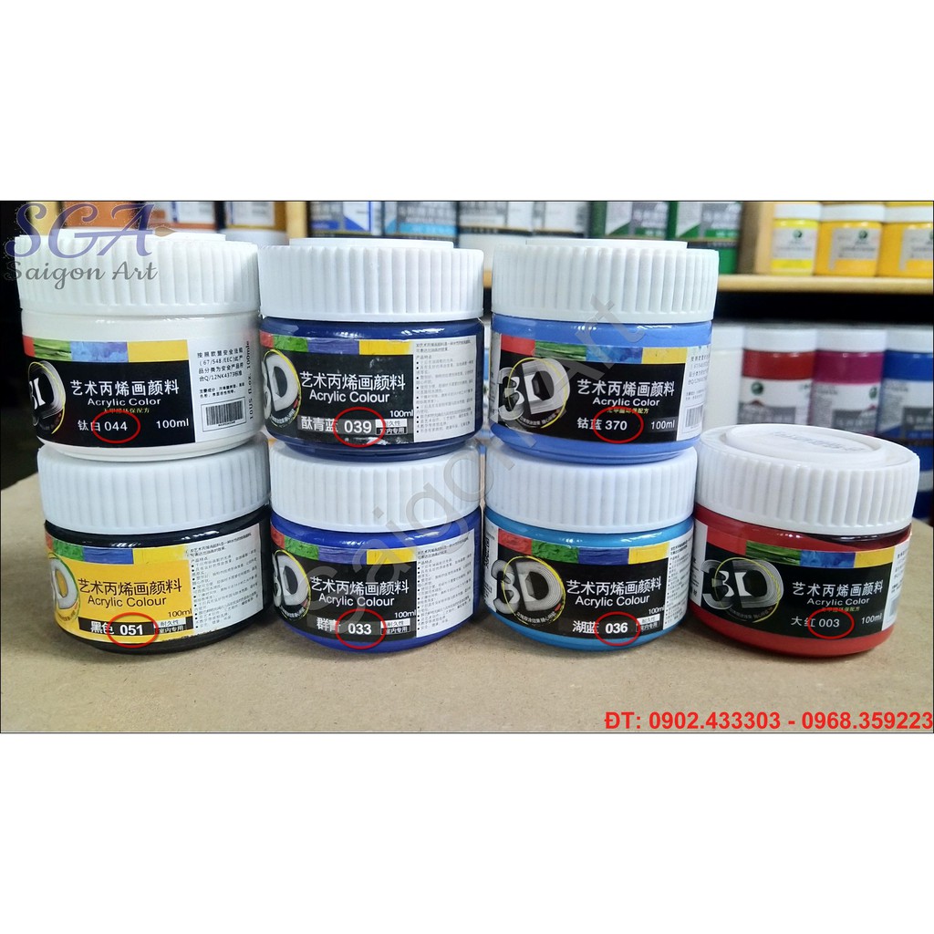 Màu Acrylic Chinjoo-Fanggu 3D 100ml loại THƯỜNG