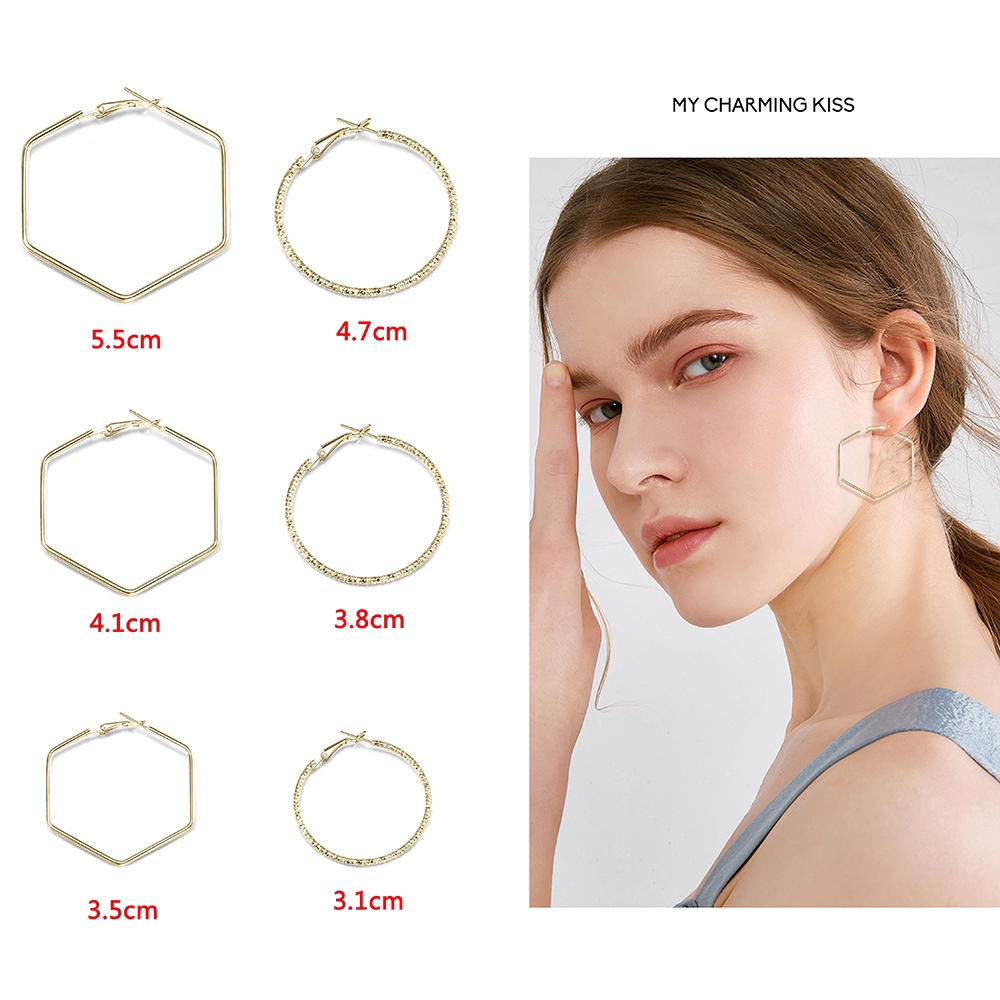 Bộ 6 đôi bông tai nữ dạng hình học đầy cá tính