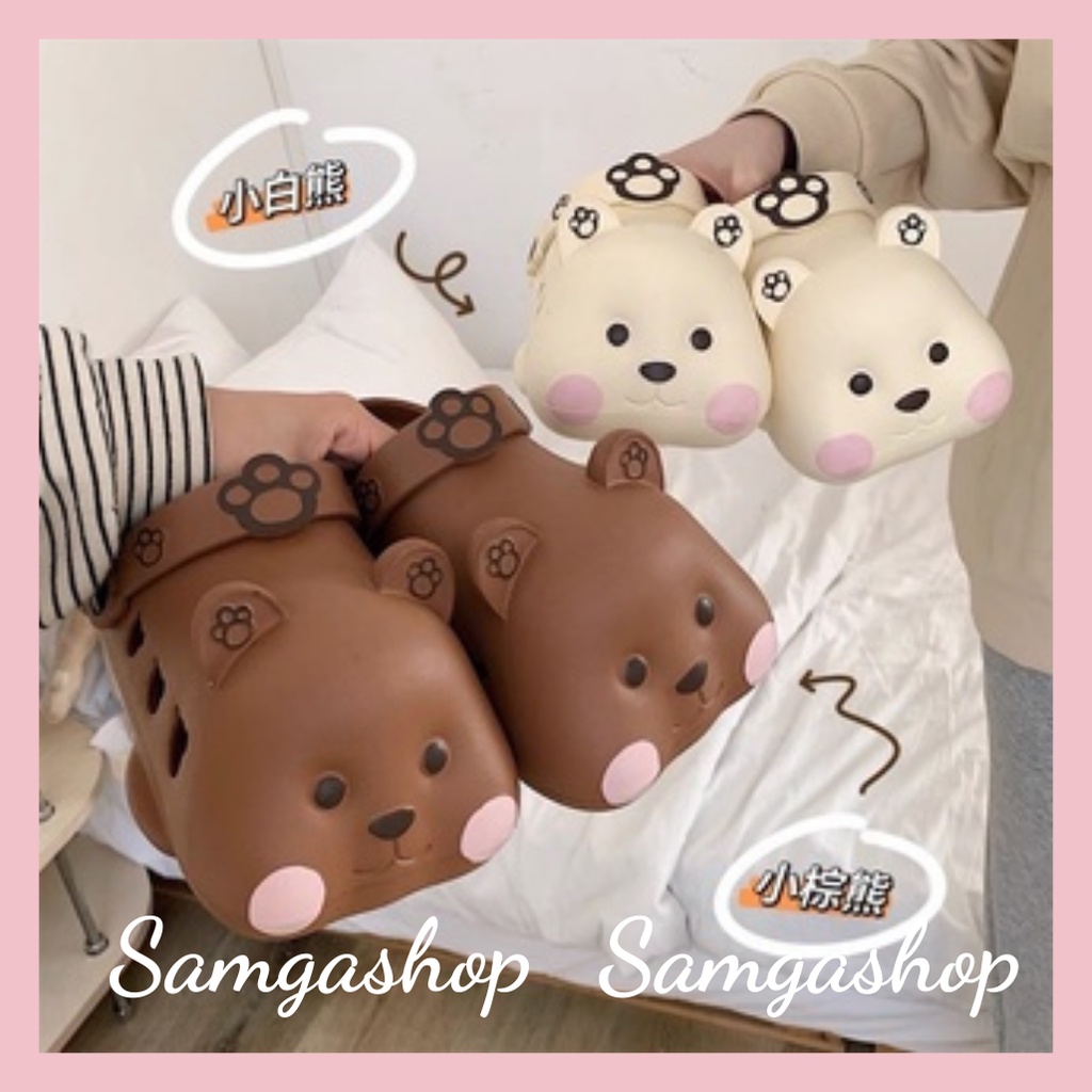 Dép sục cross gấu má hồng dễ thương cute nam nữ 🐻 Mã 14A