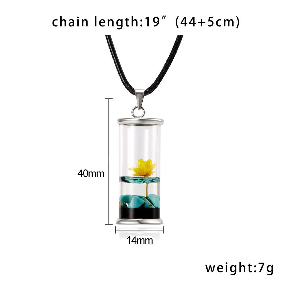 Vòng cổ mặt lọ điều ước thủy tinh trong suốt phát sáng độc đáo
