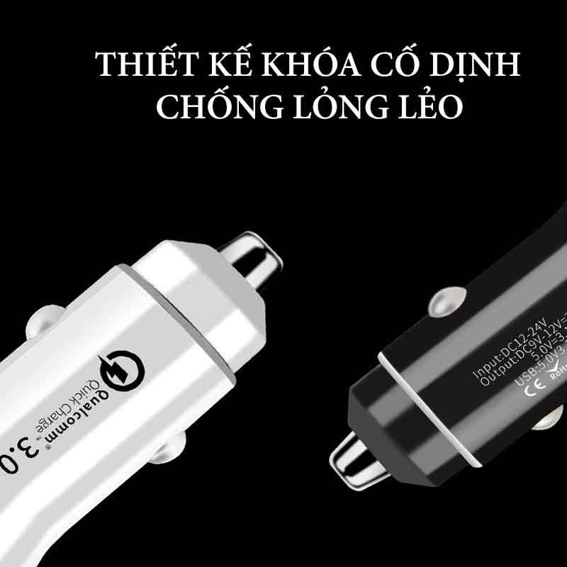 [Mã LIFEAUMAY giảm 10% tối đa 30k đơn 150k] Tẩu Sạc Nhanh Ô Tô 36W Hỗ Trợ QC – PD, PD 18W Và Cổng USB QC3.0 Sạc Nhanh