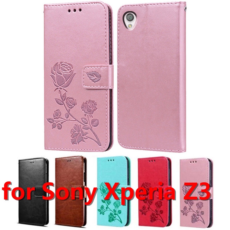 Bao Da Nắp Gập Đơn Giản Có Ngăn Đựng Thẻ Cho Sony Xperia Z3 L55 D6603 D6643 D6653 D6616