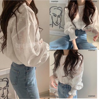 Áo sơmi thô tay nhún hàn quốc-áo sơmi tay túm ulzzang