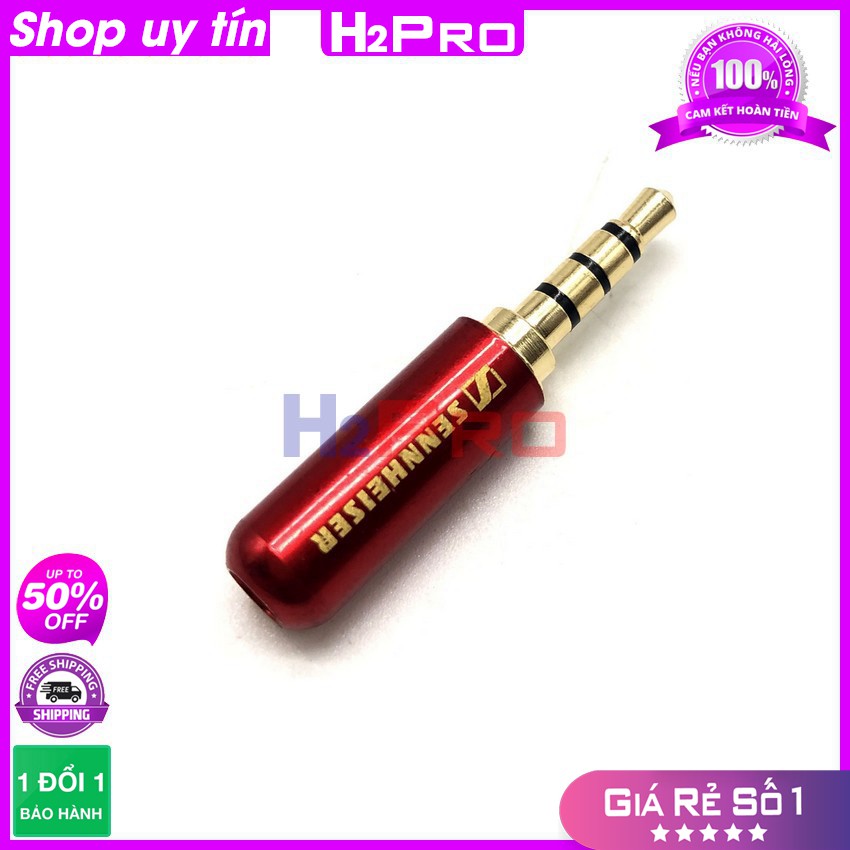 Jack 3.5Mm 3Ly 4 Khấc Sennheiser Đức Đầu Đồng Mạ Vàng 24K,  Jack Rắc Audio Stereo 3.5 Mm Cao Cấp-H2Pro Audio