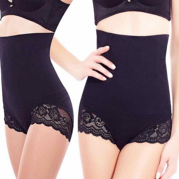 Quần Gen Nịt Bụng Cotton Viền Ren Cạp Cao,Định Hình Thon Gọn Vòng 2,Thanh Chống Cuộn|Gen Quần Không Đường Viền,Không Hằn