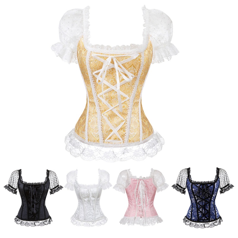 Áo Lưới Hoa Ngắn Tay Phong Cách Vintage Gợi Cảm Cho Nữ