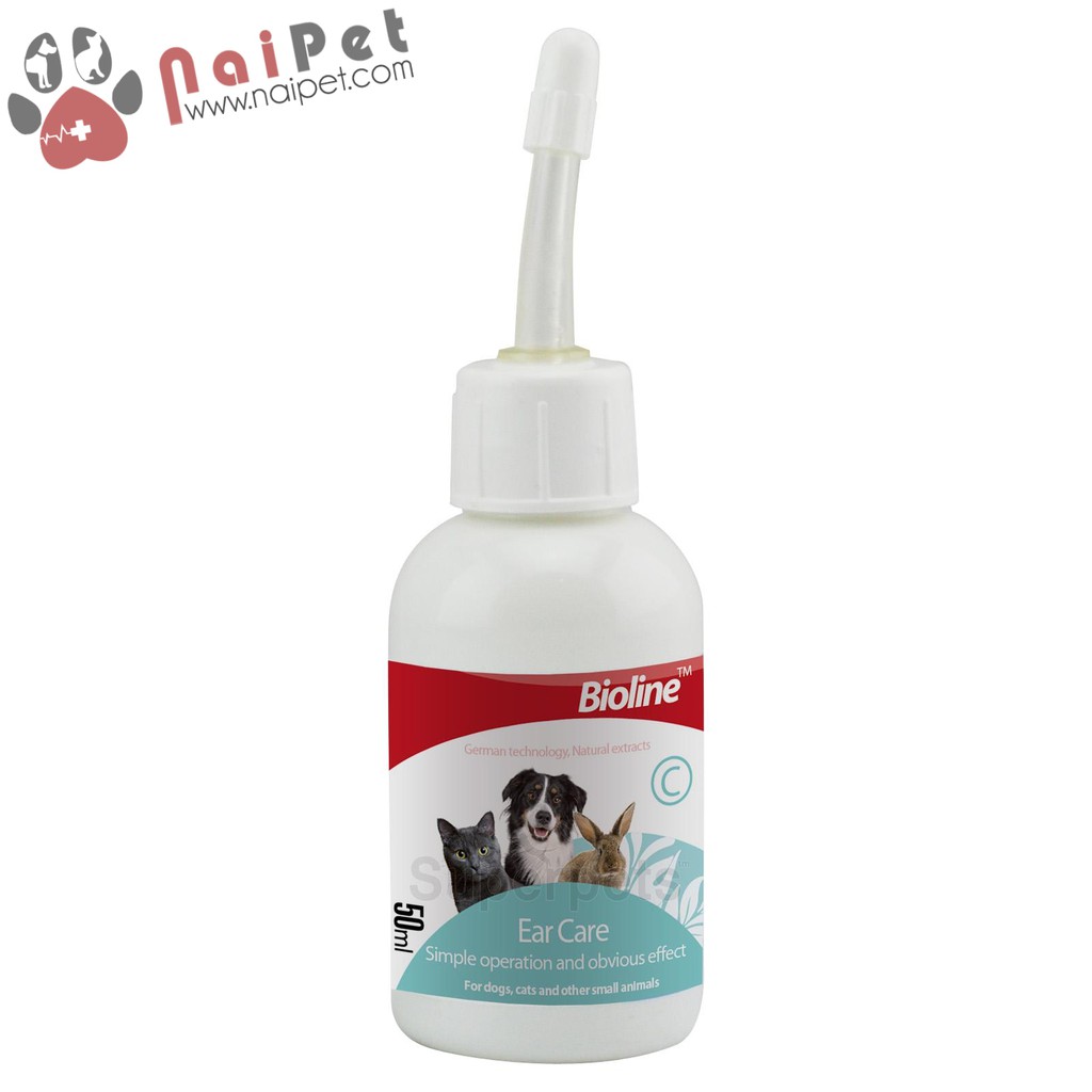 Nước Rửa Tai Vệ Sinh Tai Cho Chó Mèo Ear Care Ohrenpflege Bioline Lọ 50ml