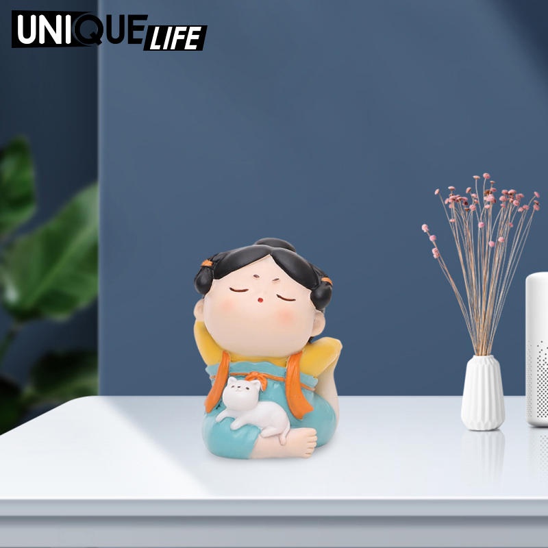 Tượng trang trí nội thất hình cô gái tập yoga dễ thương