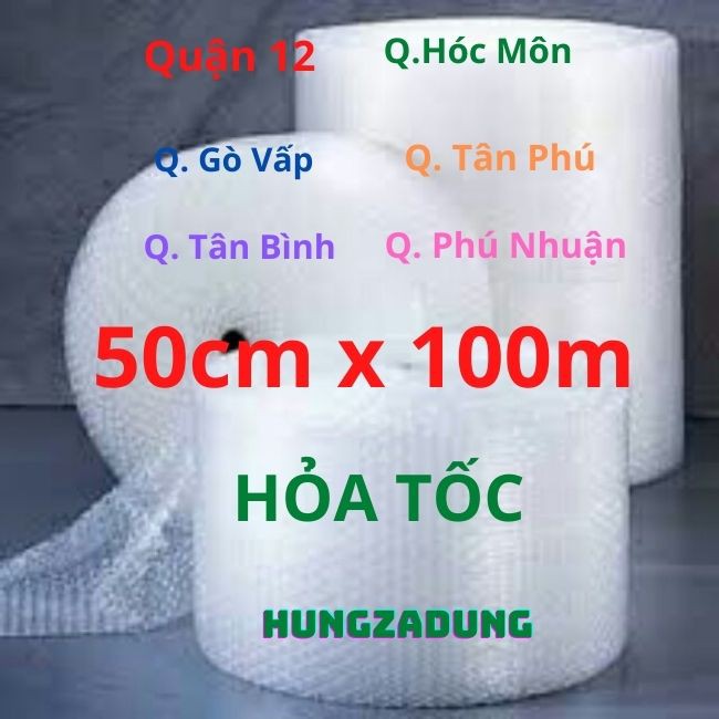 Cuộn Xốp Khí Chống Sốc 50cm x 100m -Màng Xốp Hơi - Xốp Nổ - Gói Hàng -Đóng Bọc Hàng-Chống Sốc Bóng Khí Xốp chống số