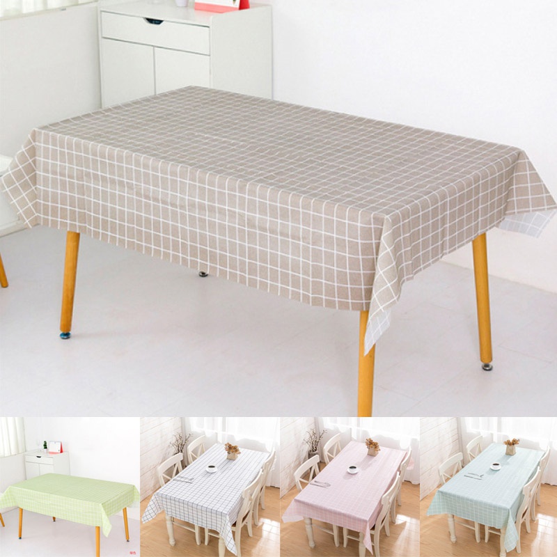 Khăn Trải Bàn Hình Chữ Nhật Bằng Nhựa Chống Thấm Nước Màu Sắc Xinh Xắn