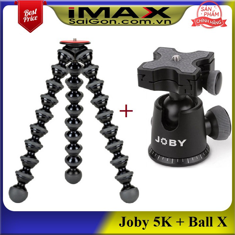 Chân xoắn Joby 5K + Đầu Ball X Chính hãng