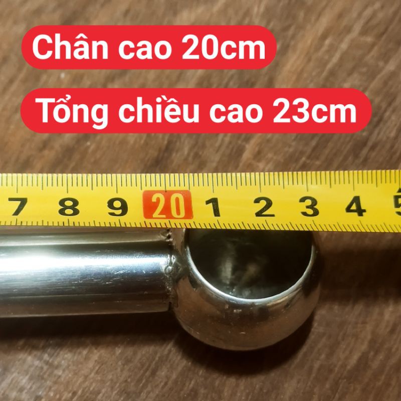 1 Cặp chân bass treo rèm phơi quần áo INOX cao 23cm ∅25