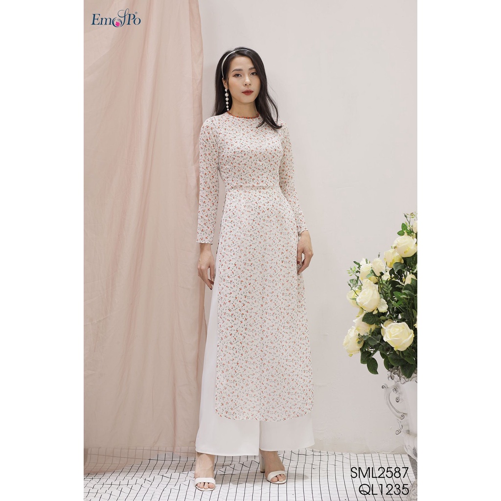 Áo dài cách tân cổ tròn Emspo SML2587