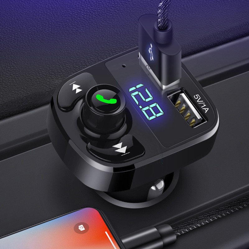 Tẩu Nghe Nhạc Bluetooth Kiêm Sạc Điện Thoại Đa Năng Cho Ô Tô Xe Hơi Hyundai HY-87Q (Hỗ trợ chơi nhạc thẻ nhớ và USB)
