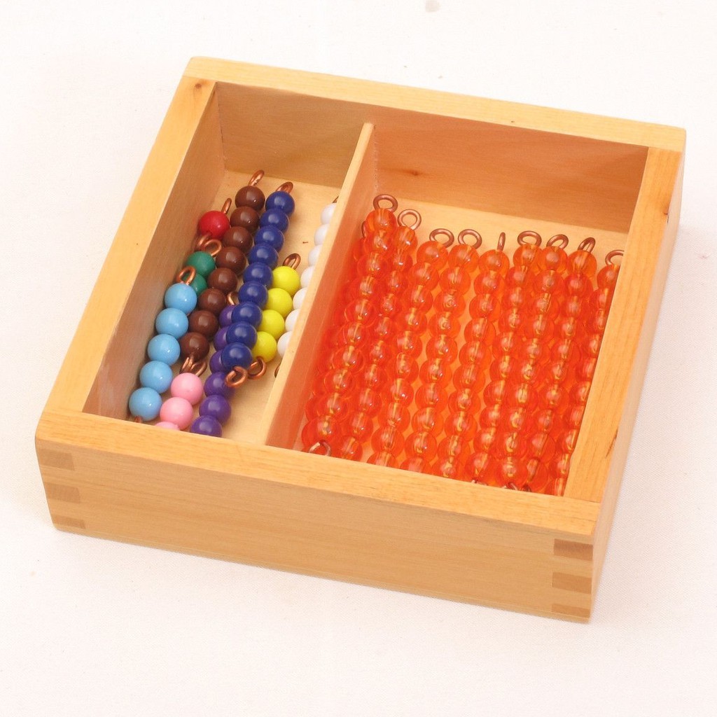 Dây cườm màu chơi với bảng hàng chục Montessori (Bead Bars for Teen Board with Box B)