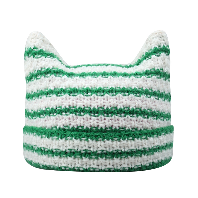 Mũ Len Dệt Kim Họa Tiết Tai Mèo Dễ Thương Phong Cách Hàn Quốc Cho Nữ