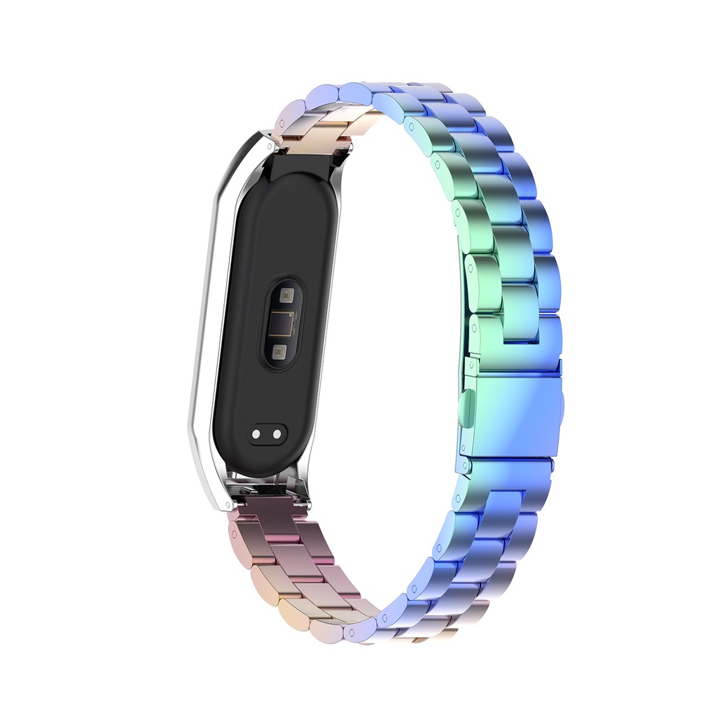 Stainless steel metal case wristband for Xiaomi mi band 3 4 5 6 watch